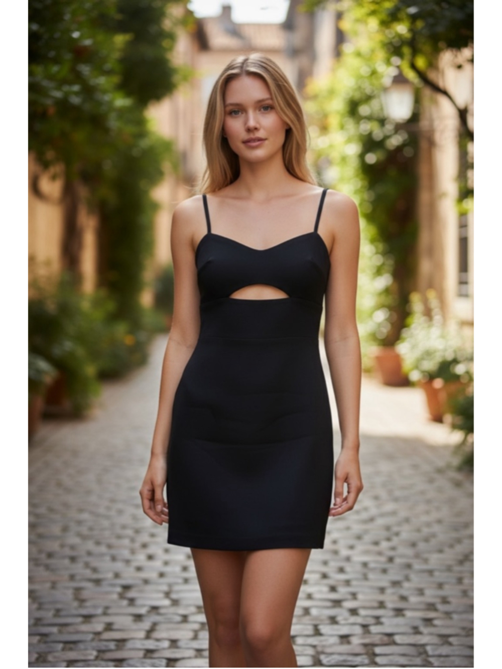 Women's Anthropologie Navy Cutout Mini Dress M